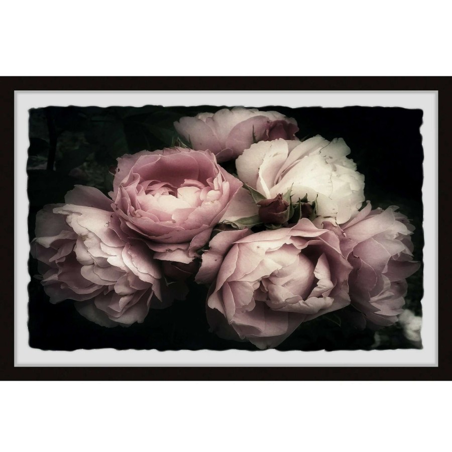 Home Goods * | New Gracewood Hollow Handmade Delicate Pink Flowers Framed Painting Print