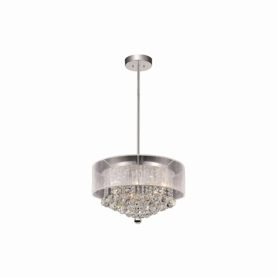 Lighting & Ceiling Fans * | Best Deal Gracewood Hollow Gnali 9-Light Crystal Drum Chandelier With Chrome Finish