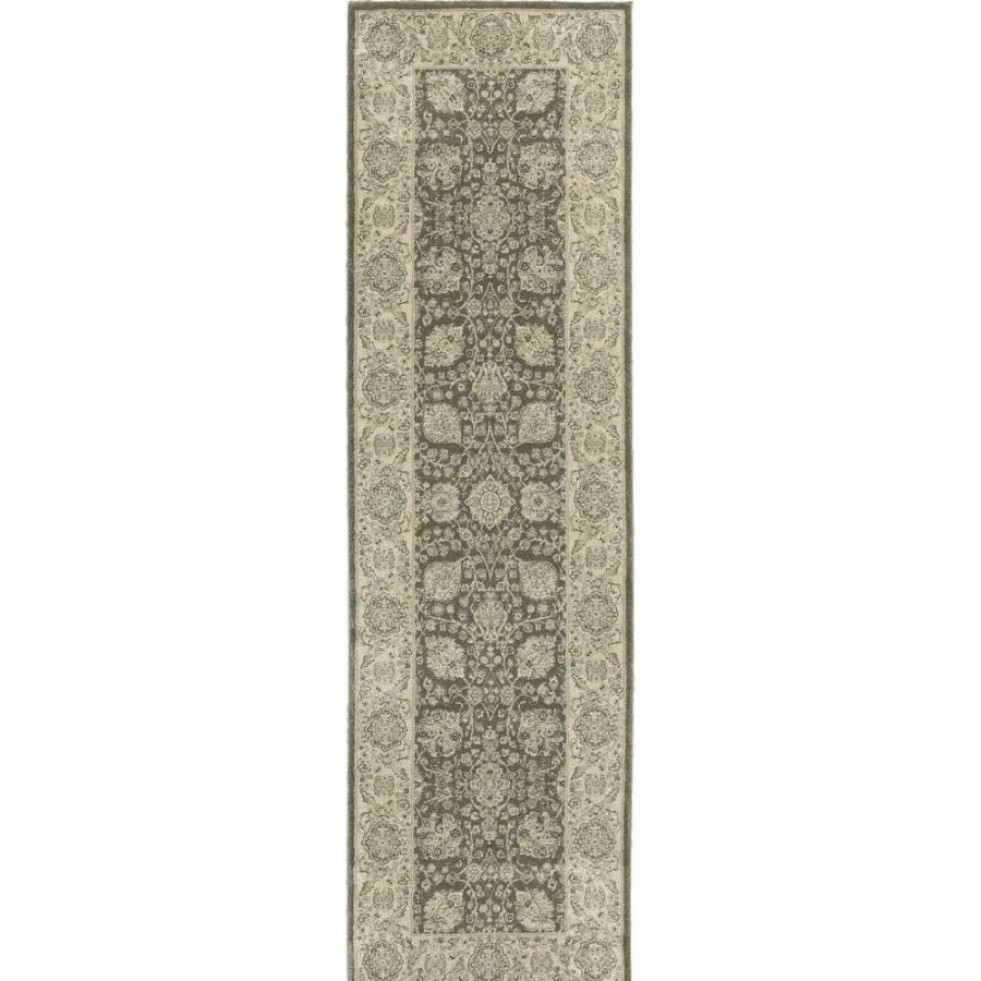 Home Goods * | Budget Gracewood Hollow Occom Border Floral Panel Area Rug