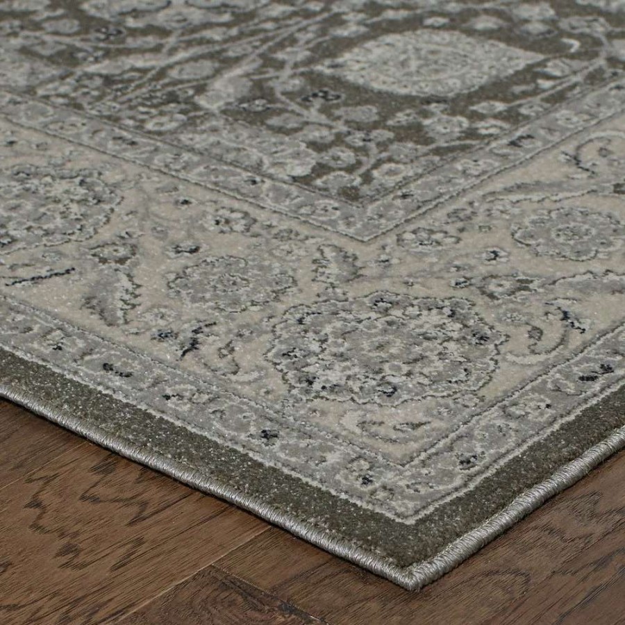 Home Goods * | Budget Gracewood Hollow Occom Border Floral Panel Area Rug