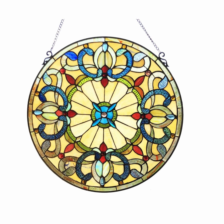 Home Goods * | Budget Gracewood Hollow Dilloway Circular Glass Window Panel/Suncatcher