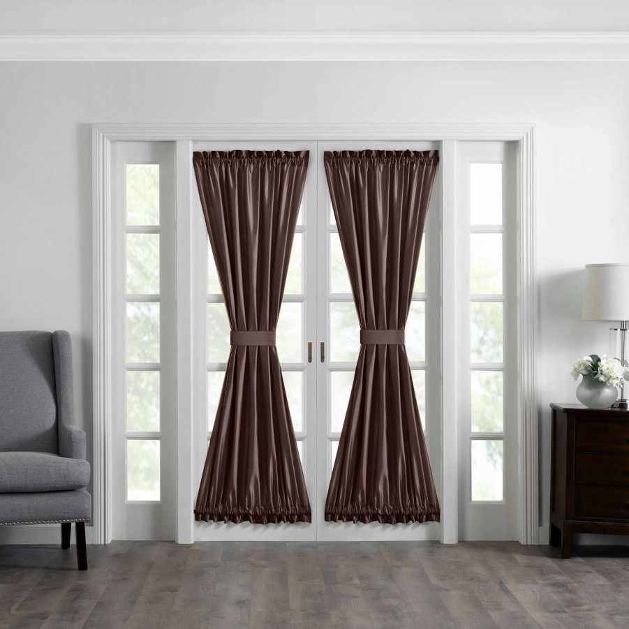 Home Goods * | Buy Gracewood Hollow Ford Faux Silk French Door Window Panel