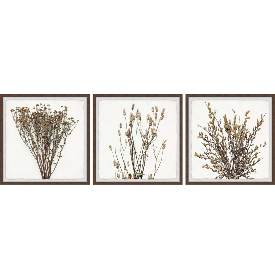 Home Goods * | Best Reviews Of Gracewood Hollow Brown Branches Wall Triptych