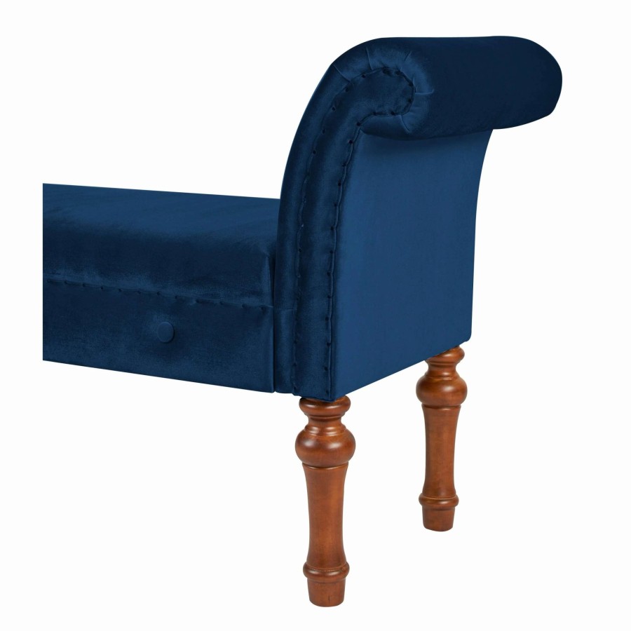 Home Goods * | Promo Gracewood Hollow Rungano Entryway Bench With Rolled Arms Estate Blue