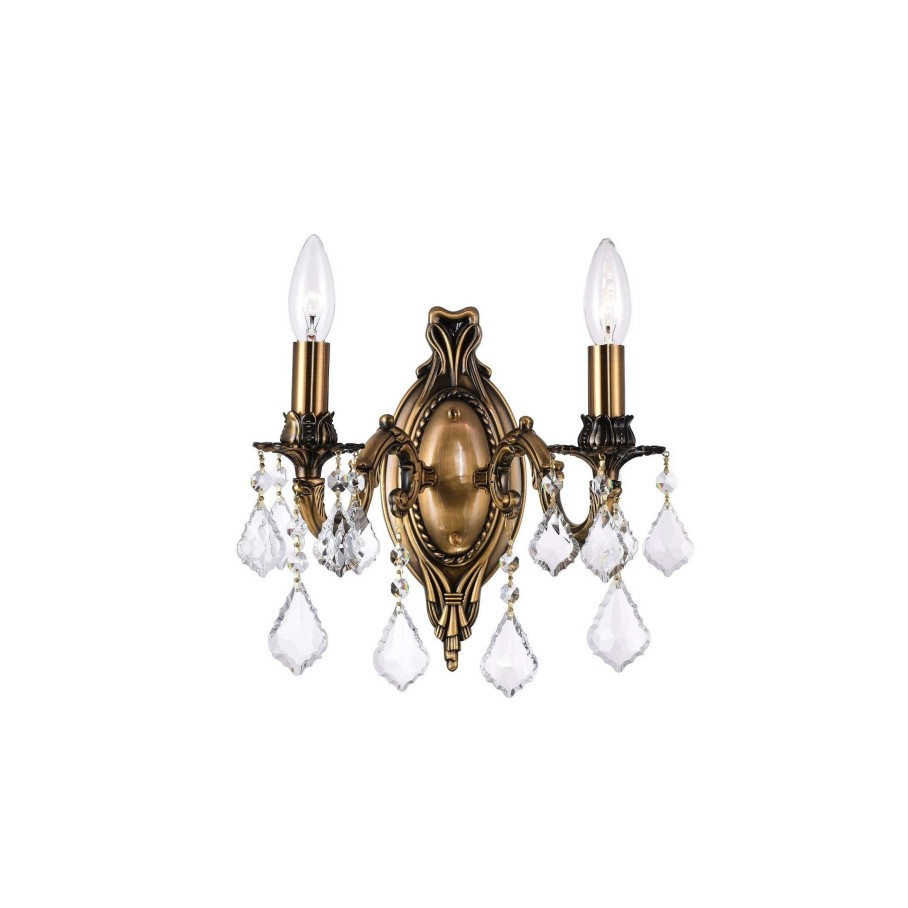 Lighting & Ceiling Fans * | New Gracewood Hollow Butake 2-Light Wall Sconce With Goldtone Finish