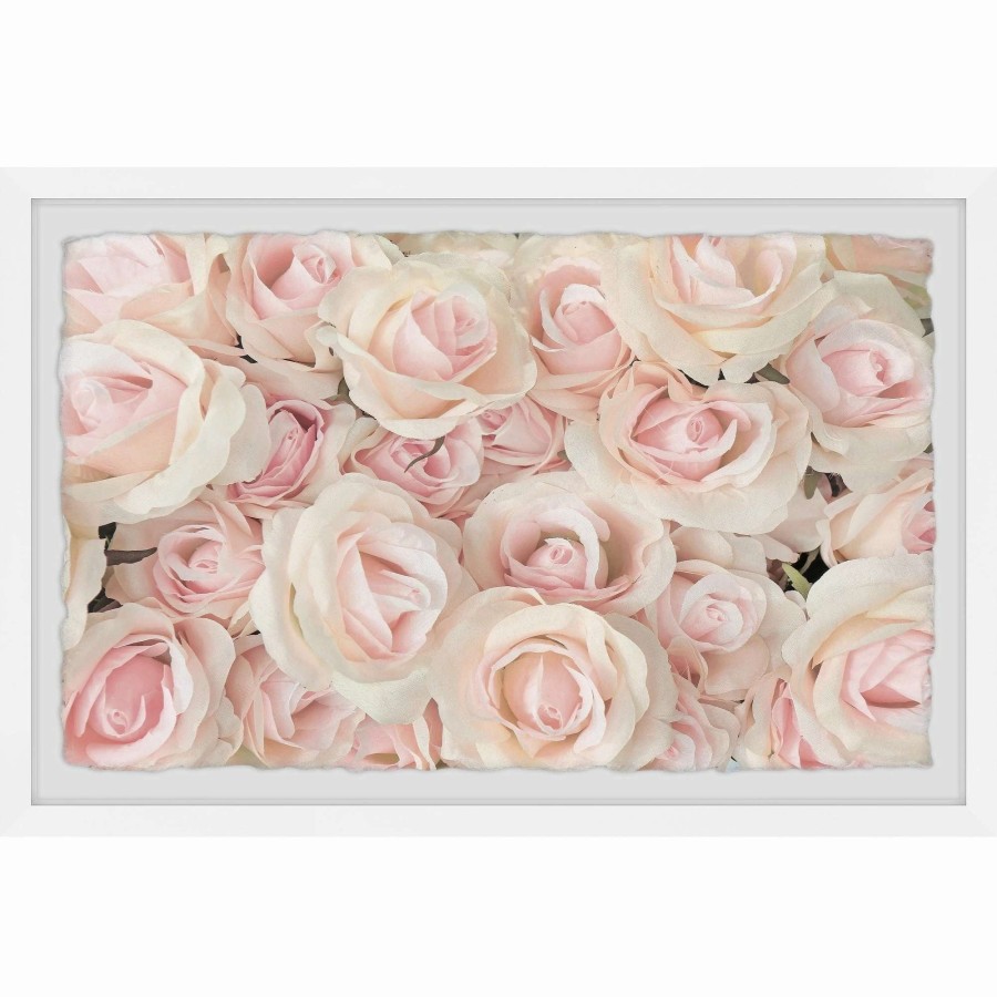 Home Goods * | New Gracewood Hollow White Rosebuds Framed Painting Print