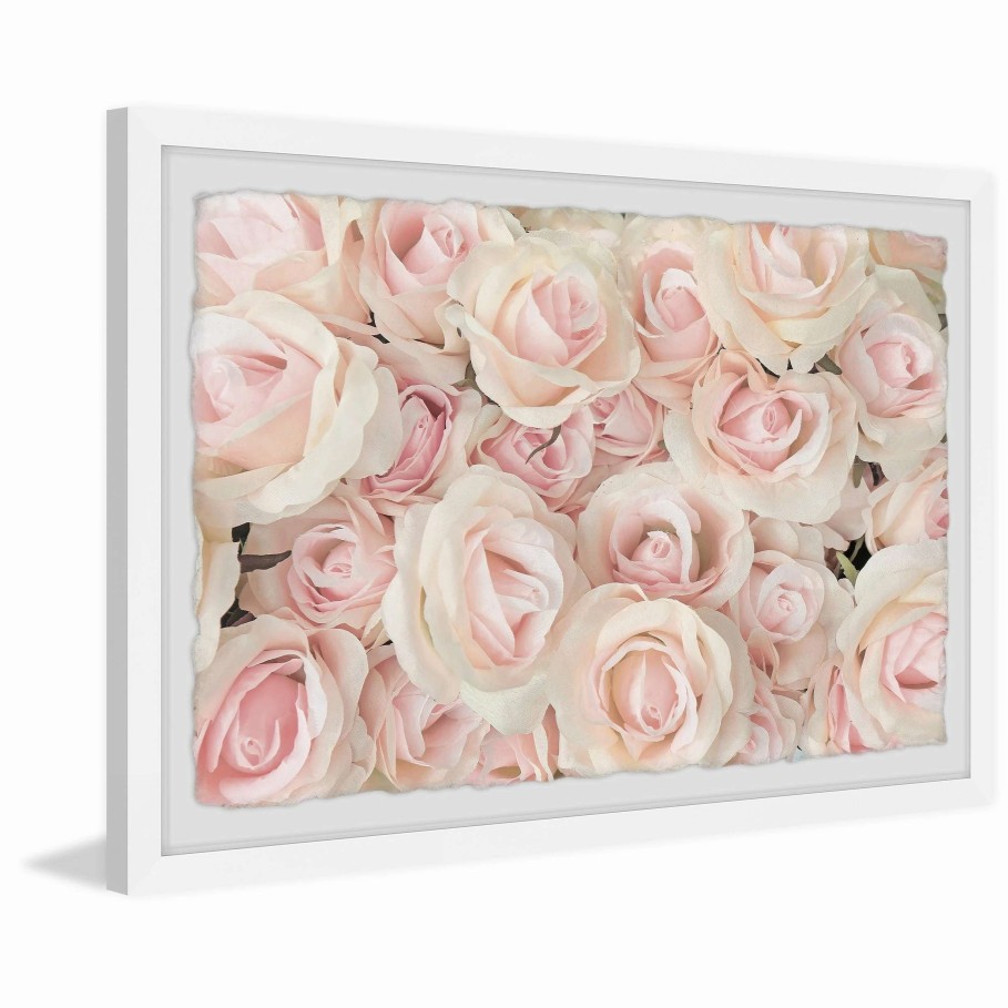 Home Goods * | New Gracewood Hollow White Rosebuds Framed Painting Print