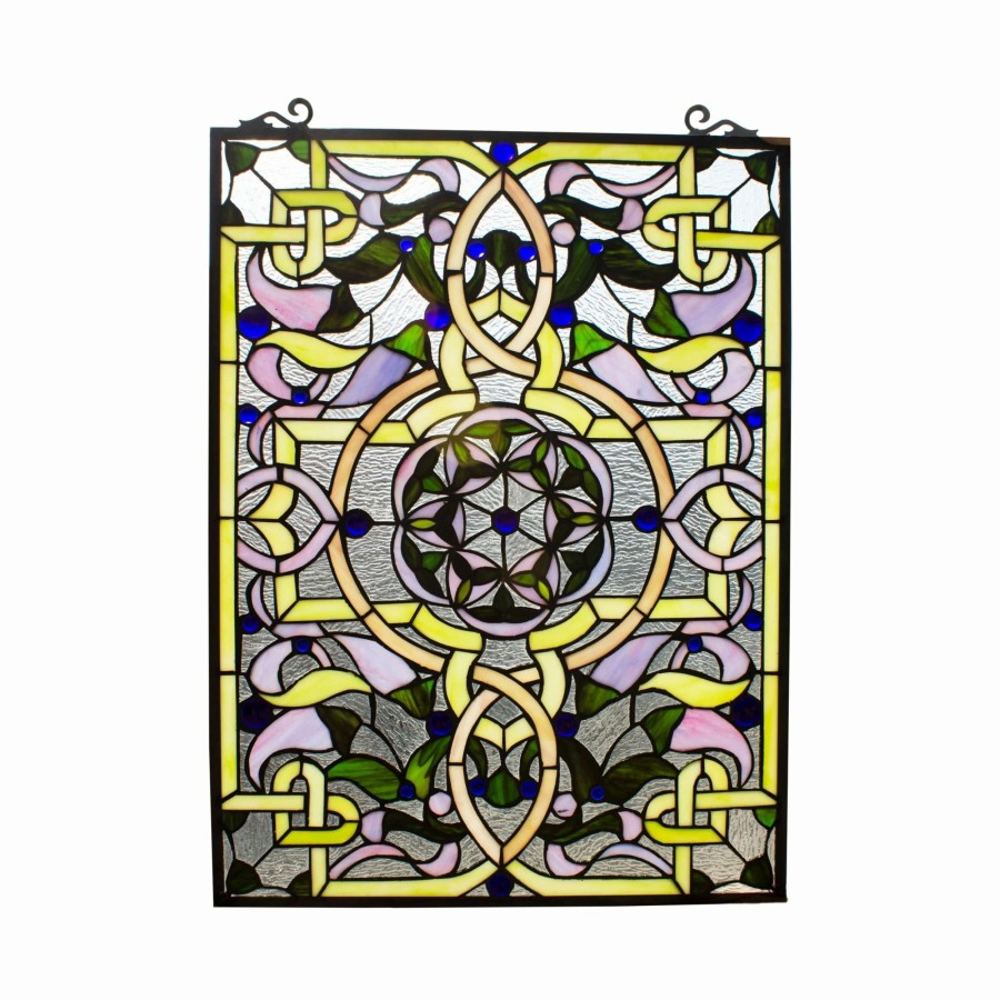 Home Goods * | New Gracewood Hollow Landu Victorian-Style Stained Glass Window Panel Suncatcher