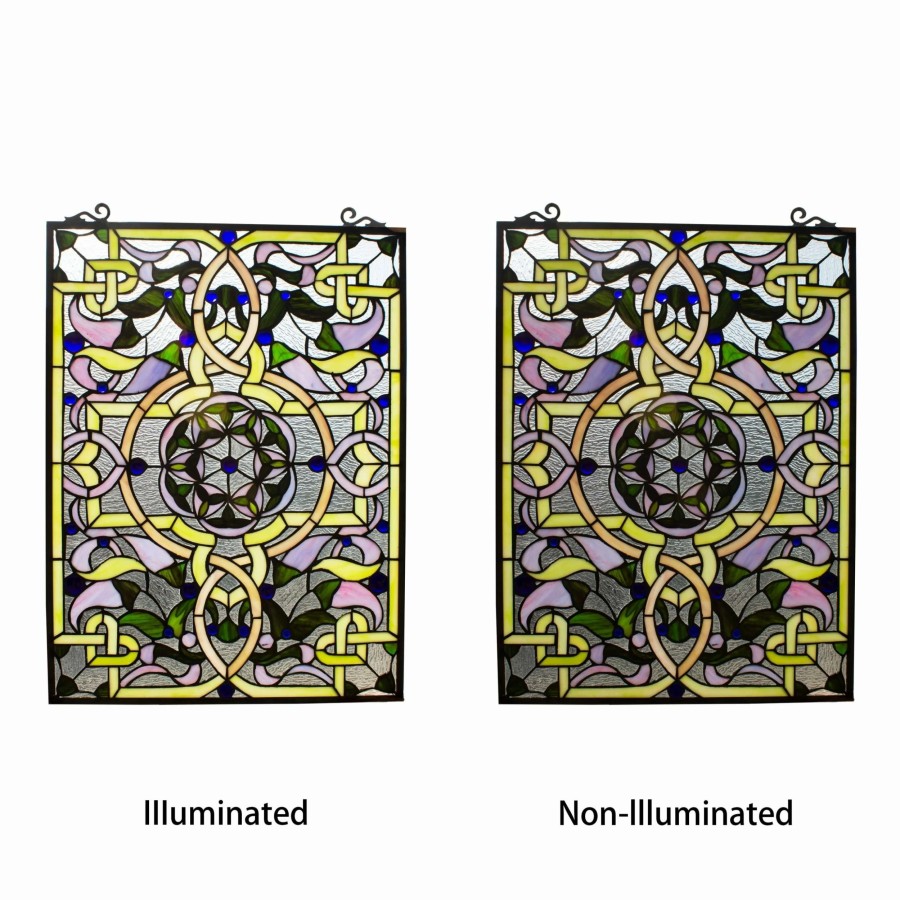 Home Goods * | New Gracewood Hollow Landu Victorian-Style Stained Glass Window Panel Suncatcher