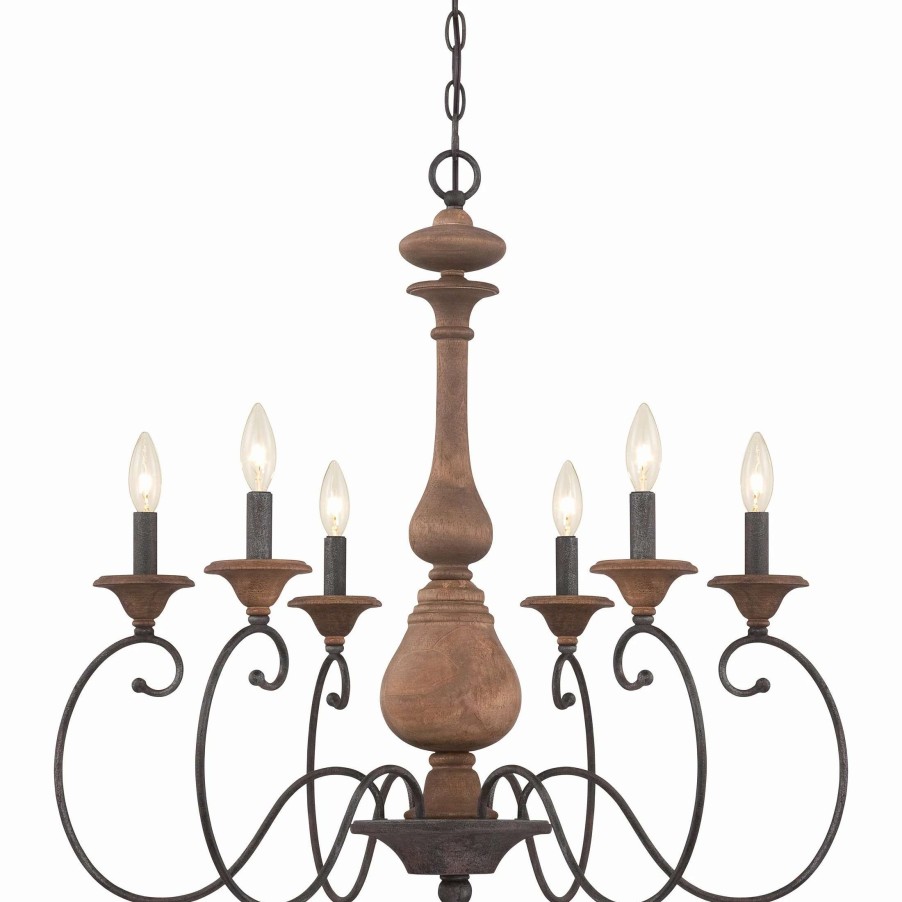 Lighting & Ceiling Fans * | Brand New Gracewood Hollow Migjeni 6-Light Rustic Black Chandelier