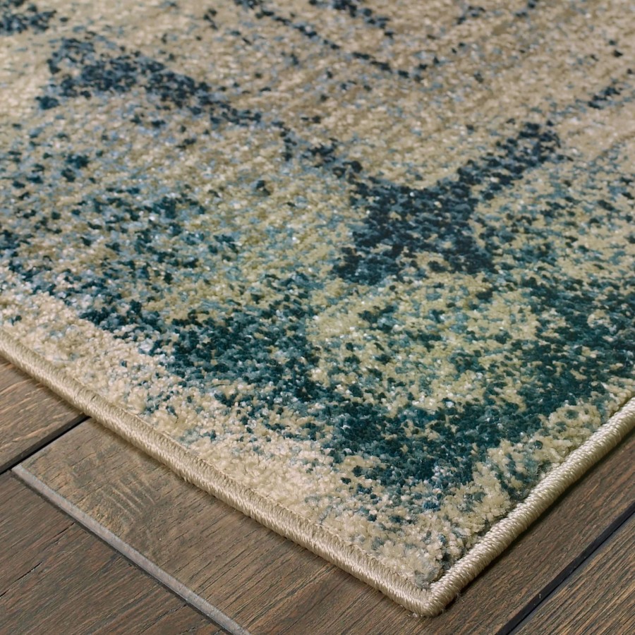 Home Goods * | Promo Gracewood Hollow Riggs Distressed Medallion Ivory/Blue Area Rug