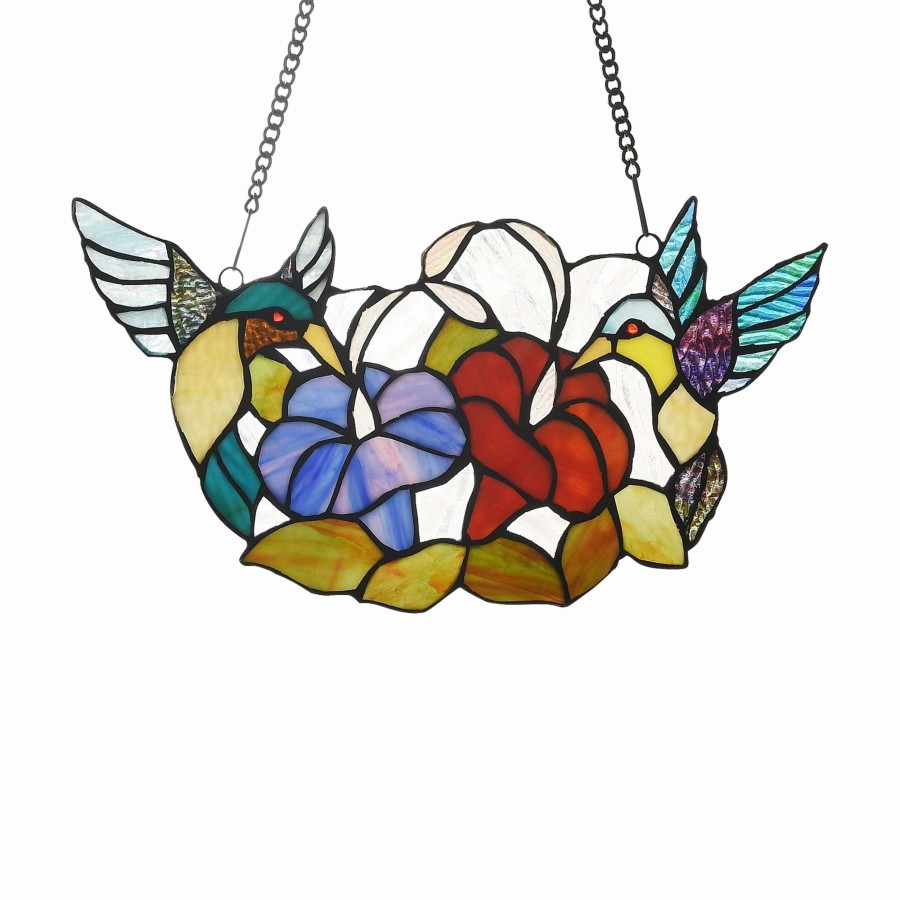 Home Goods * | Coupon Gracewood Hollow Deffalah 72-Piece Stained Glass Birds/Flowers Window Suncatcher