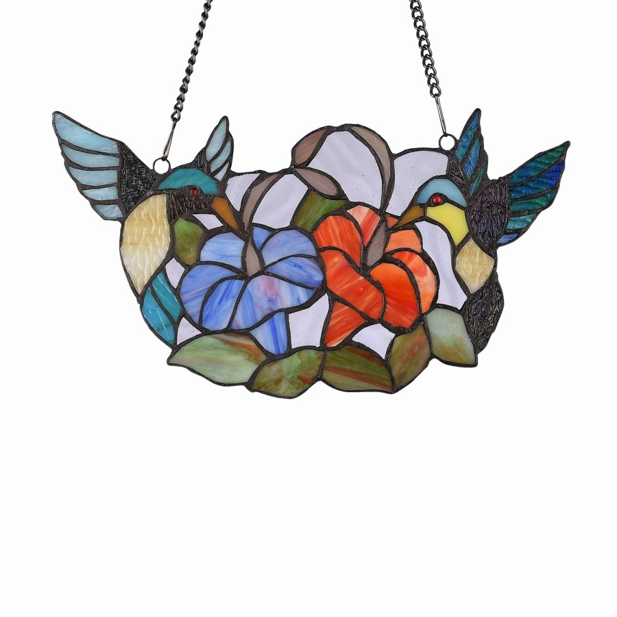 Home Goods * | Coupon Gracewood Hollow Deffalah 72-Piece Stained Glass Birds/Flowers Window Suncatcher