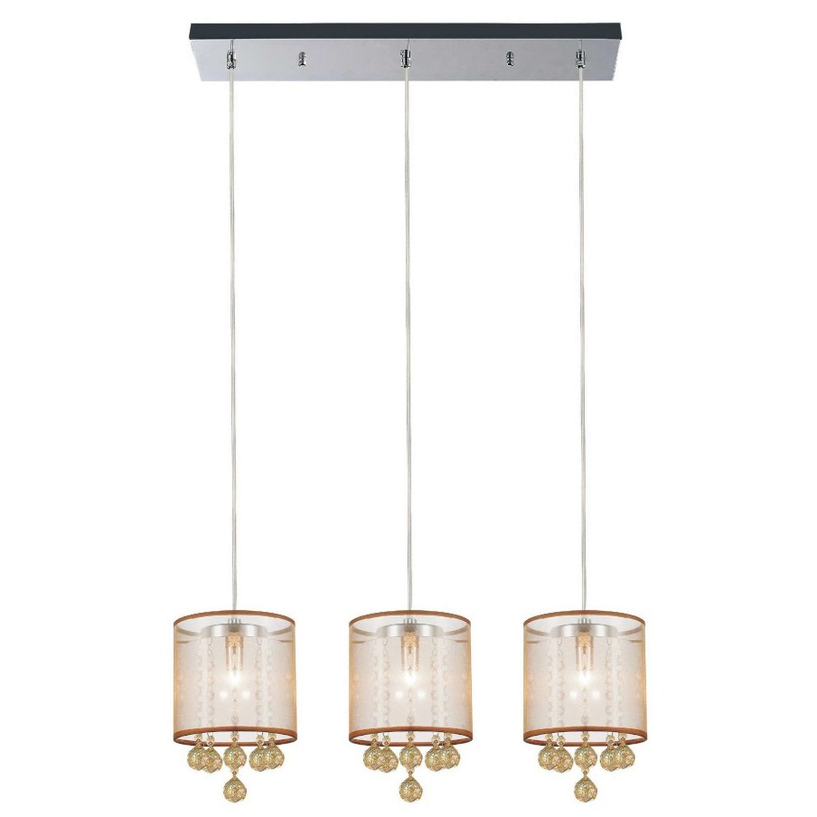 Lighting & Ceiling Fans * | Cheap Gracewood Hollow Epee 3-Light Chandelier With Chrome Finish