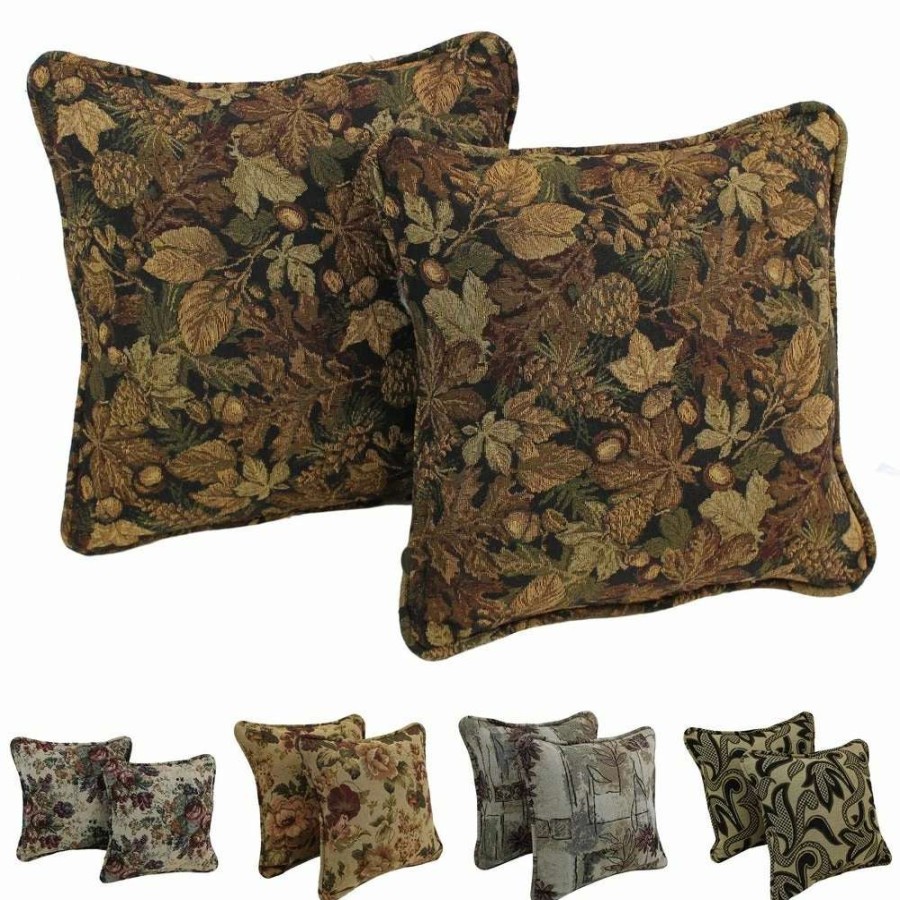 Home Goods * | Budget Gracewood Hollow Chaat Floral Corded Tapestry Pillows (Set Of 2) Japanese Garden