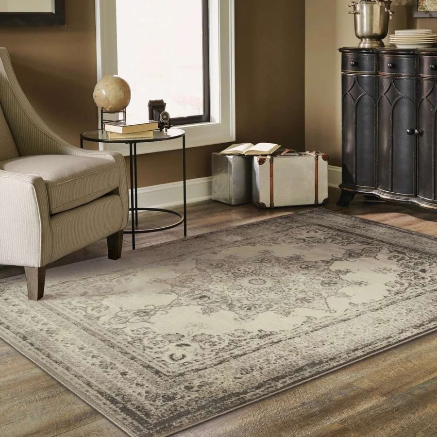 Home Goods * | Best Reviews Of Gracewood Hollow Oskison Faded Medallion Rug