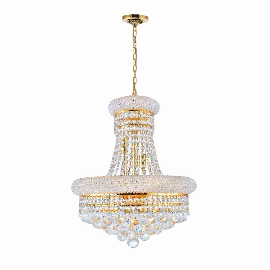 Lighting & Ceiling Fans * | New Gracewood Hollow Yavoucko 8-Light Goldtone Crystal Chandelier