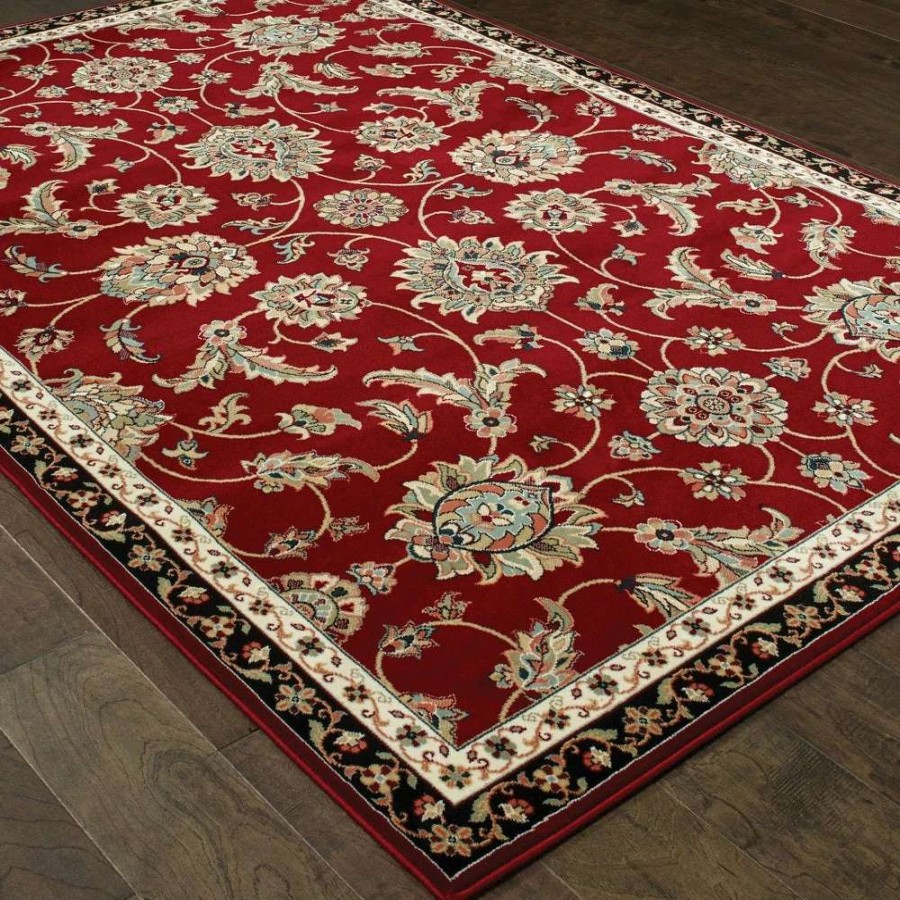 Home Goods * | Best Pirce Gracewood Hollow Claude Floral Traditional Area Rug Red/Multi