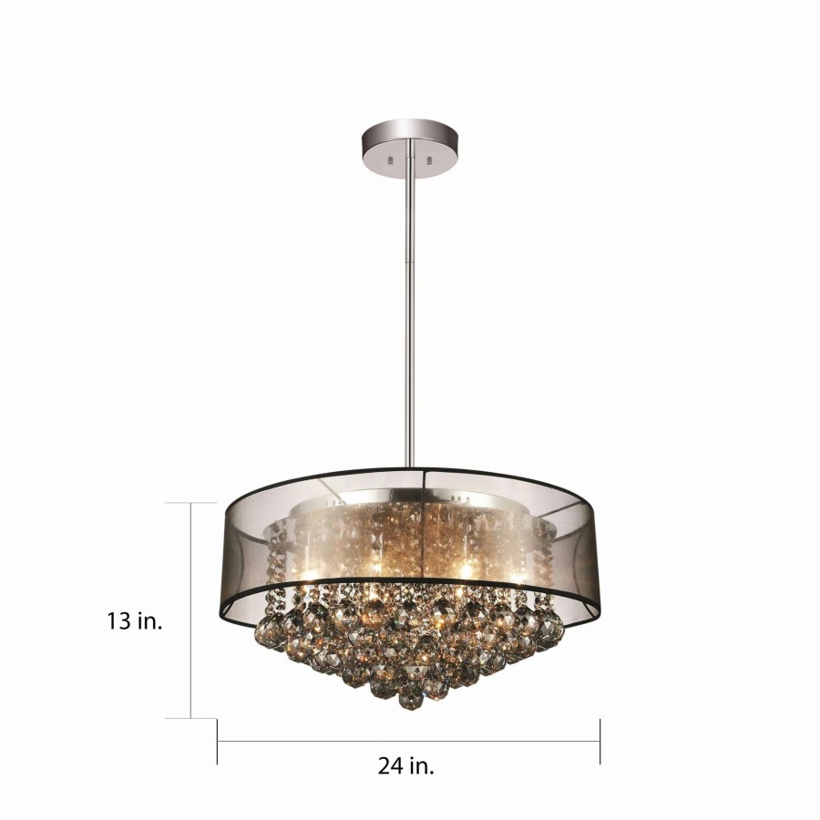 Lighting & Ceiling Fans * | Best Reviews Of Gracewood Hollow Nikiema 12-Light Crystal Drum Chandelier With Chrome Finish