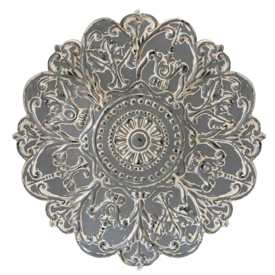 Home Goods * | Cheap Gracewood Hollow James Grey Medallion Wall Decor