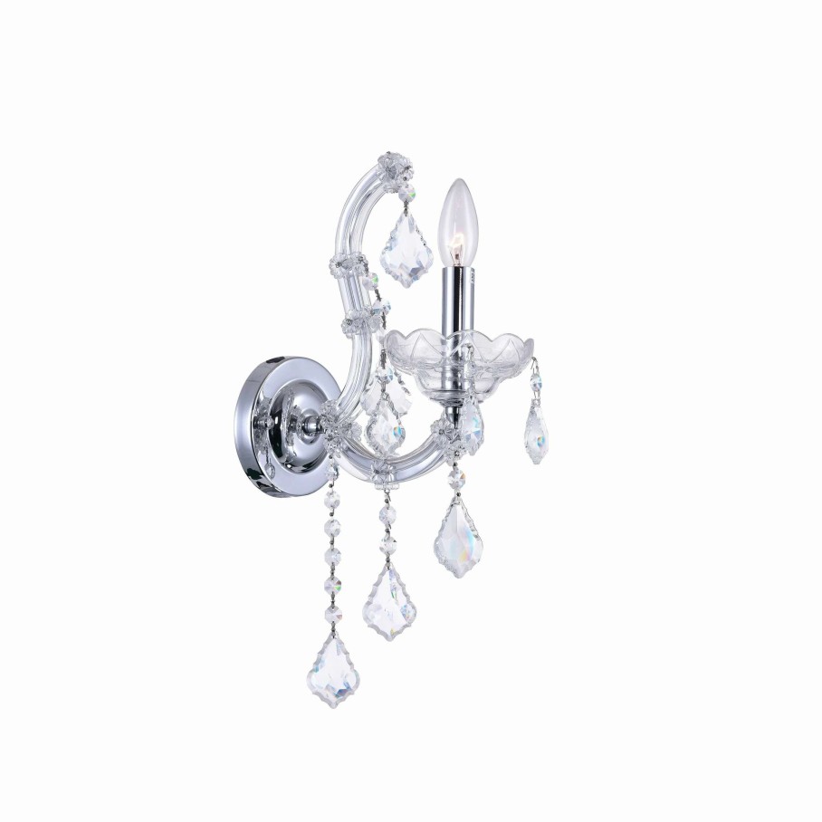 Lighting & Ceiling Fans * | Buy Gracewood Hollow Boni 1-Light Wall Sconce With Chrome Finish