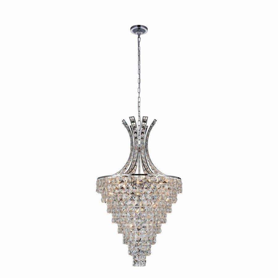 Lighting & Ceiling Fans * | Best Pirce Gracewood Hollow Kone 12-Light Chrome Crystal Chandelier