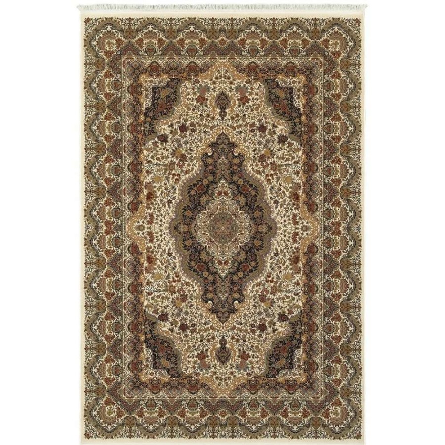 Home Goods * | Budget Gracewood Hollow Maracle Medallion Fringed Area Rug Cream/Multi