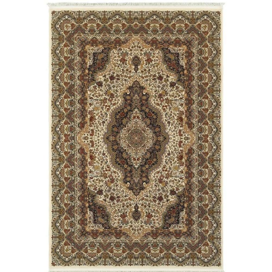 Home Goods * | Budget Gracewood Hollow Maracle Medallion Fringed Area Rug Cream/Multi