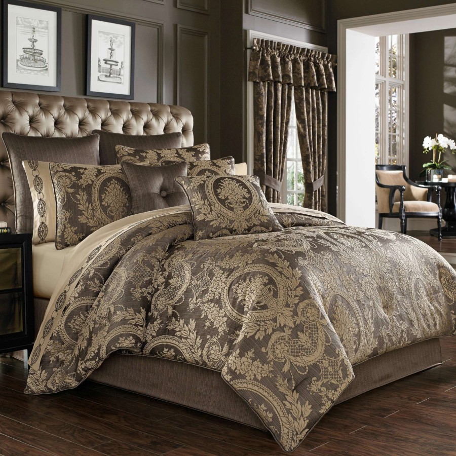 Bedding * | Discount Gracewood Hollow Lisako 4-Piece Luxury Damask Pattern Comforter Set