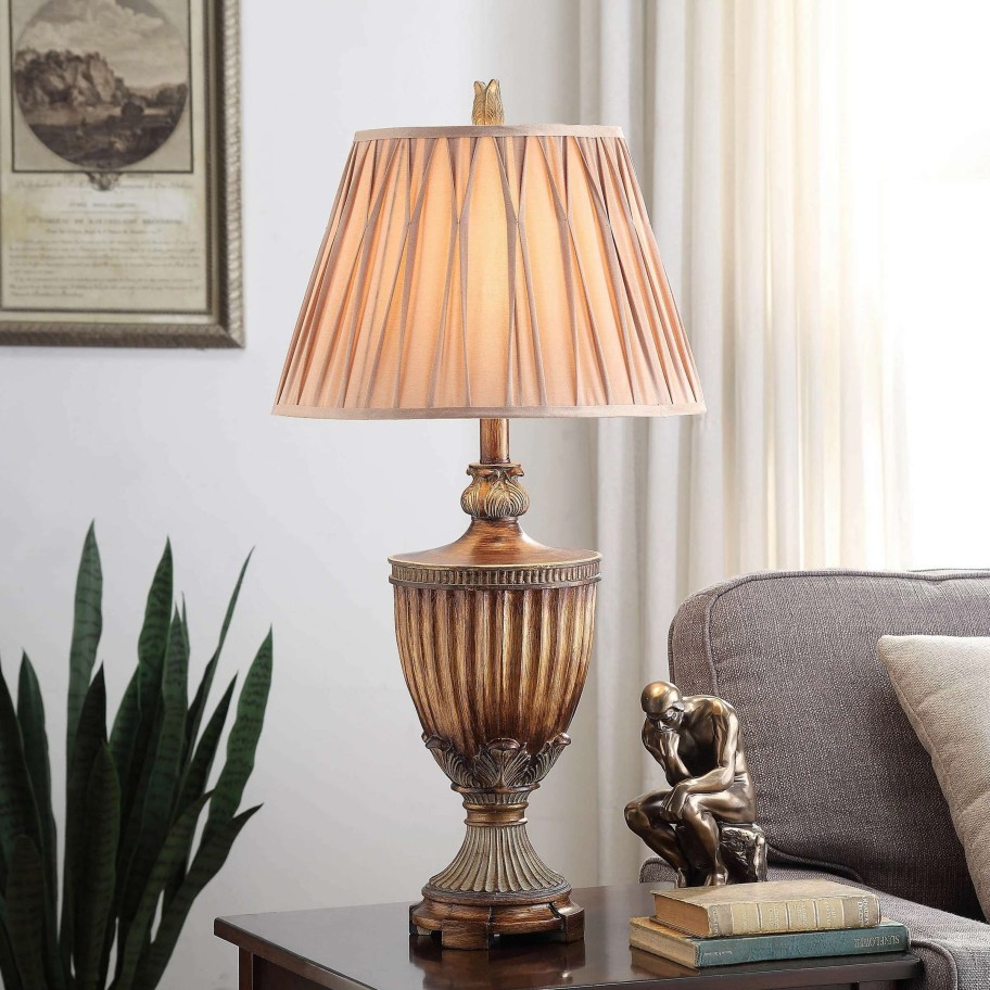 Lighting & Ceiling Fans * | Best Deal Gracewood Hollow Auxier Classic Bronze-Finish Table Lamp