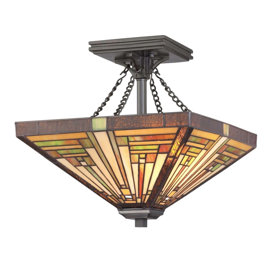 Lighting & Ceiling Fans * | Best Pirce Gracewood Hollow Qosja 2-Light Vintage Bronze Semi-Flush Mount