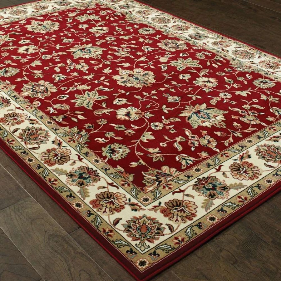 Home Goods * | Hot Sale Gracewood Hollow Claude Area Rug Red/Cream