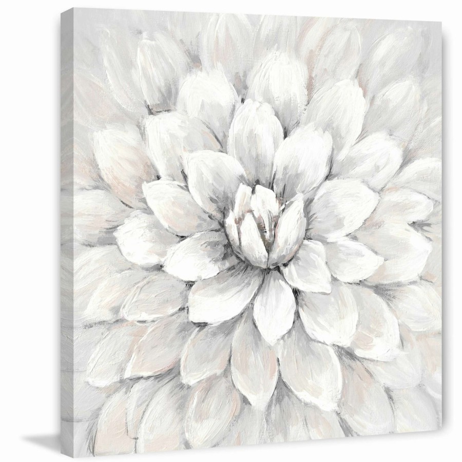 Home Goods * | Cheapest Gracewood Hollow White Mum Wrapped Canvas Print