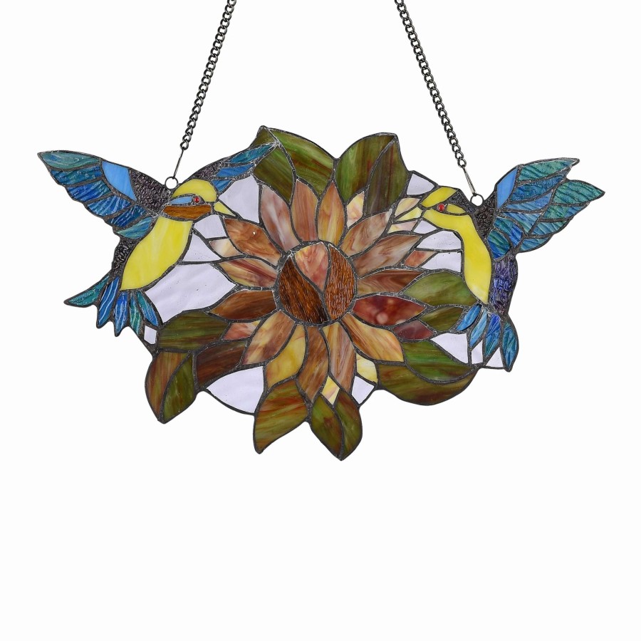 Home Goods * | New Gracewood Hollow Bolamba Stained Glass Birds/Flowers Window Suncatcher