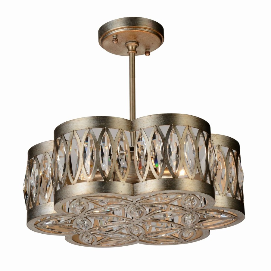 Lighting & Ceiling Fans * | Discount Gracewood Hollow Sengat 6-Light Champagne/ Crystal Chandelier