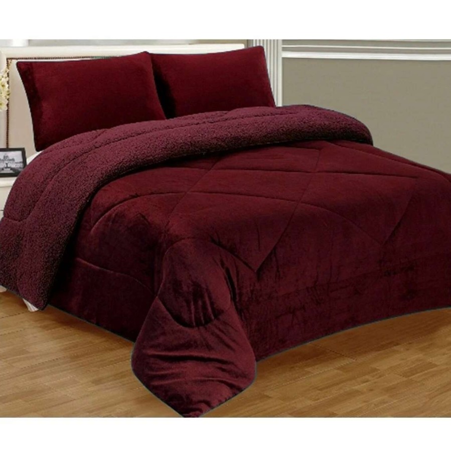 Bedding * | Cheapest Gracewood Hollow Kirchner 3-Piece Sherpa Quilted Blanket Set