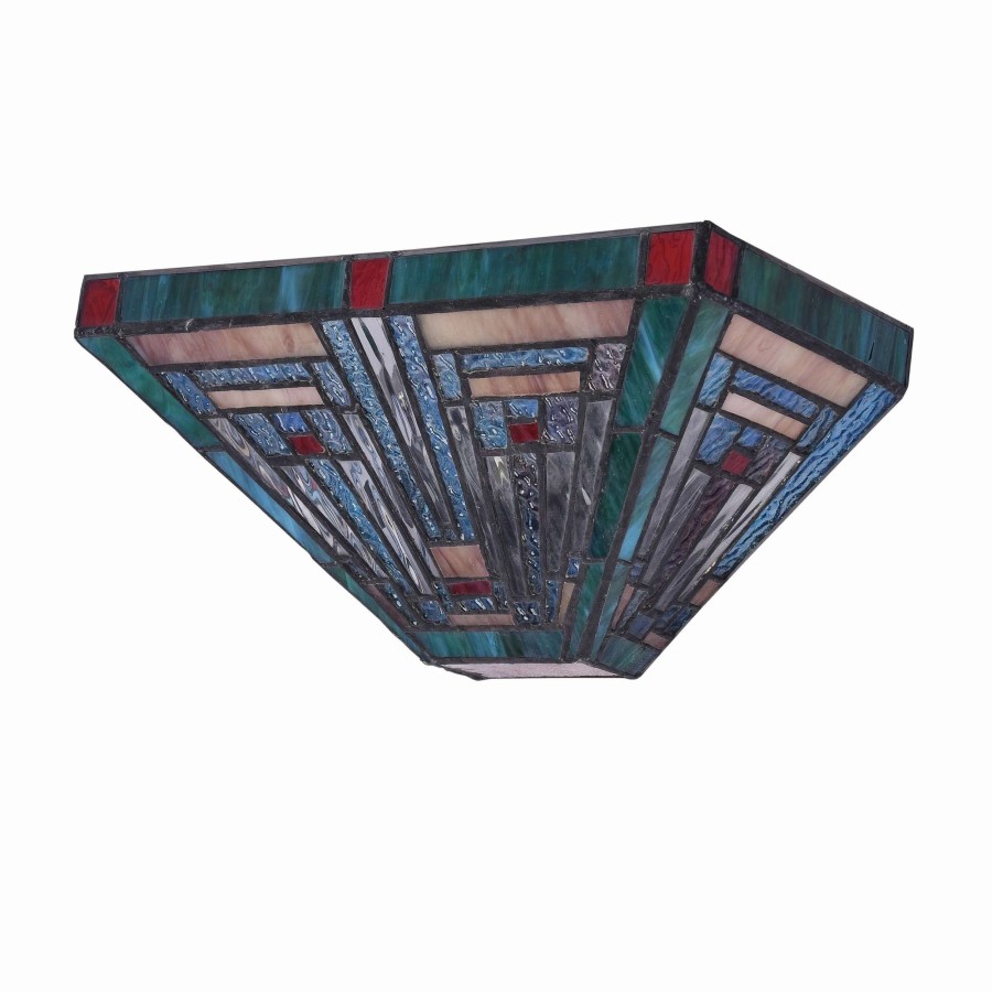 Lighting & Ceiling Fans * | Discount Gracewood Hollow Kamatenda 1-Light Mission-Style Stained Glass Wall Sconce