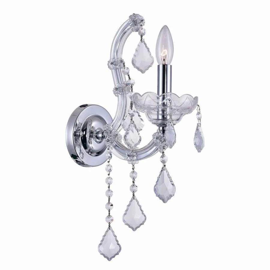 Lighting & Ceiling Fans * | Flash Sale Gracewood Hollow Bouyain 1-Light Wall Sconce With Chrome Finish