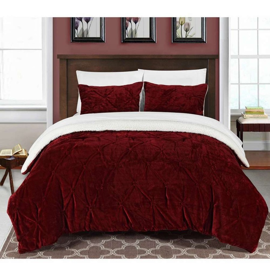 Bedding * | Budget Gracewood Hollow Audet Ruffled And Lined 3-Piece Comforter Set