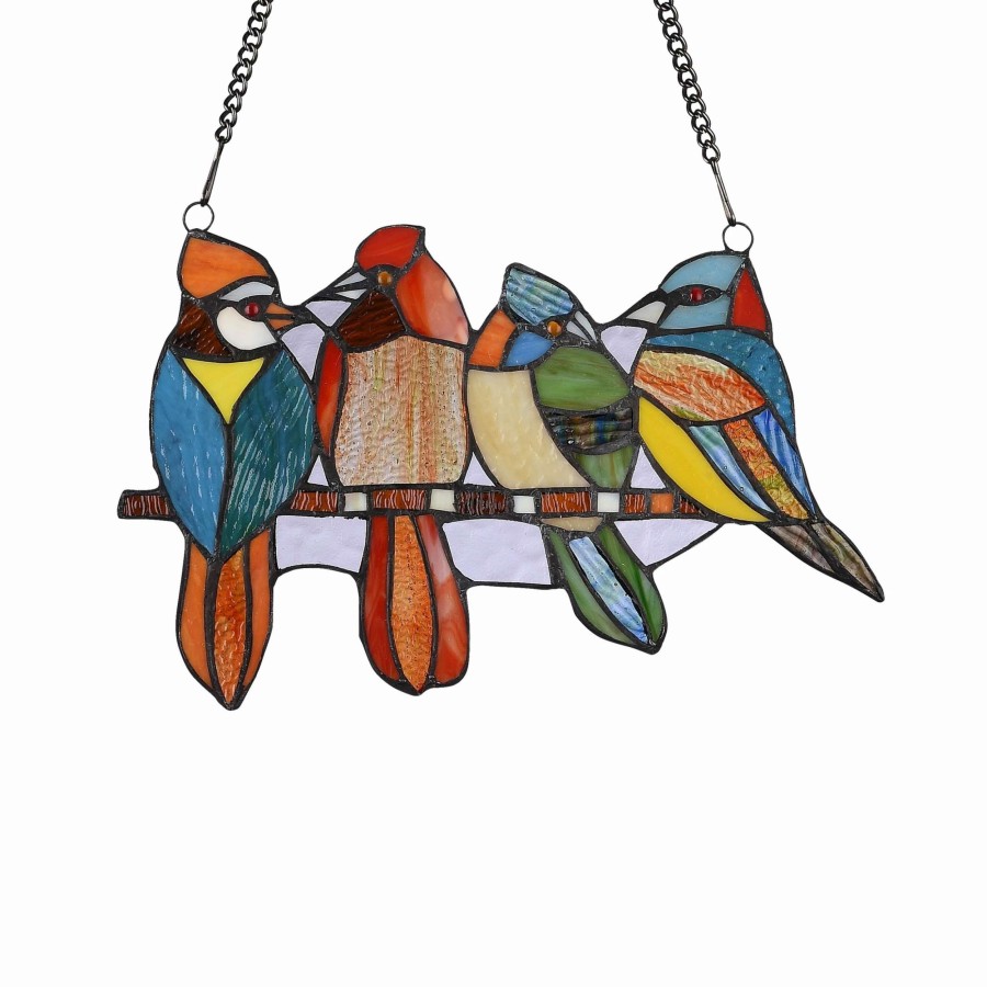 Home Goods * | Buy Gracewood Hollow Deffalah 67-Piece Stained Glass Birds Window Suncatcher